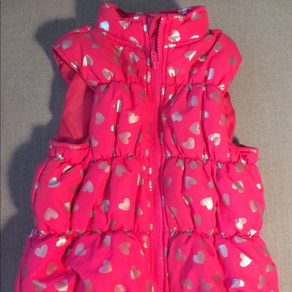 Pink warm puffy vest